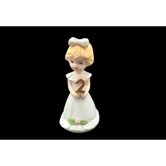 Enesco Other - Growing Up Birthday Girls 2 Enesco 3" Celebration Blond Hair Blue Dress 1981